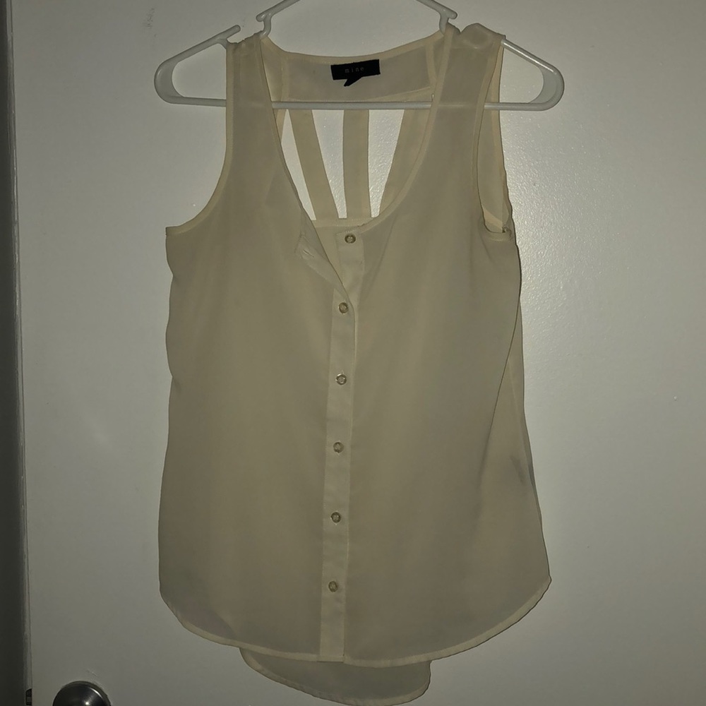 Cream sheer tank/blouse
